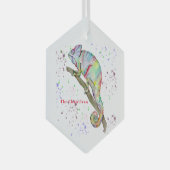 Waterverf grappige kameleon glas ornament (Voorkant Rechts)