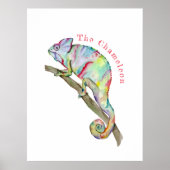 Waterverf grappige kameleon poster (Voorkant)
