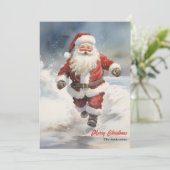 Waterverf Grappige Sinterklaas wenskaarten Feestdagenkaart (Staand voorkant)