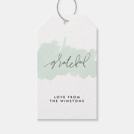 Waterverf Grateful Holiday Gift Labels - Frost Cadeaulabel (Voorkant)
