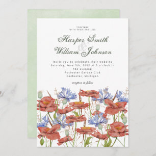 Waterverf grauwe bloemen bruiloft kaart