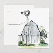 Waterverf Gray Barn Briefkaart (Voorkant / Achterkant)