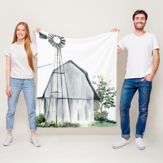 Waterverf Gray Barn Fleece Deken (In situ)