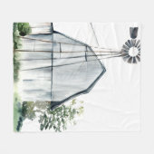 Waterverf Gray Barn Fleece Deken (Voorkant (Horizontaal))