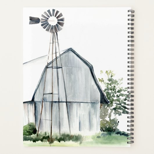 Waterverf Gray Barn Planner (Achterkant)