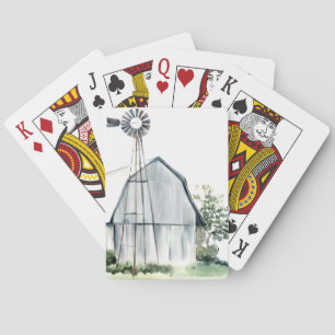 Waterverf Gray Barn Pokerkaarten