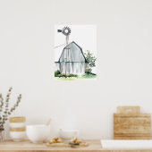 Waterverf Gray Barn Poster (Keuken)
