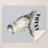 Waterverf Gray Jay Bird Canada National Bird Sherpa Deken (Voorkant (horizontaal))