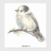 Waterverf Gray Jay Wildlife Natuur Sticker (Vel)