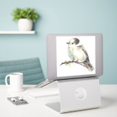 Waterverf Gray Jay Wildlife Natuur Sticker (Laptop op bureau)