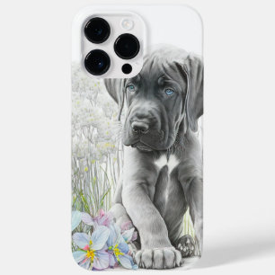 WATERVERF GRAY WHITE GREAT DANE PUPPY DOG Case-Mate iPhone 14 PRO MAX HOESJE