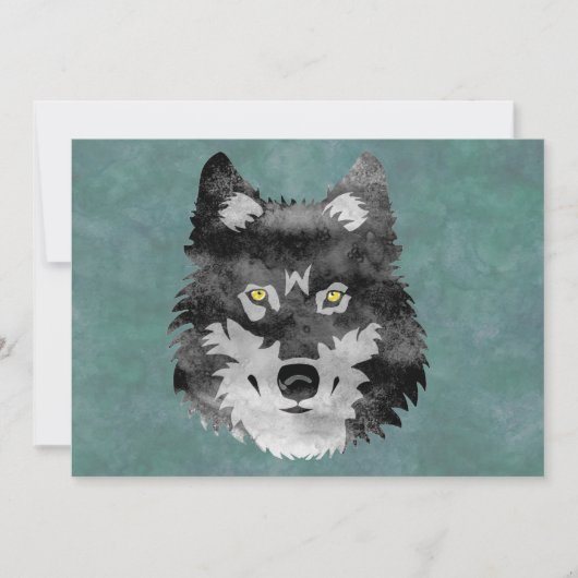 Waterverf Gray Wolf Kaart (Voorkant)