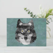Waterverf Gray Wolf Kaart (Staand voorkant)