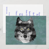 Waterverf Gray Wolf Kaart (Voorkant / Achterkant)