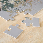 Waterverf Gray Wolf mama of papa & Cub Legpuzzel (Zijkant)