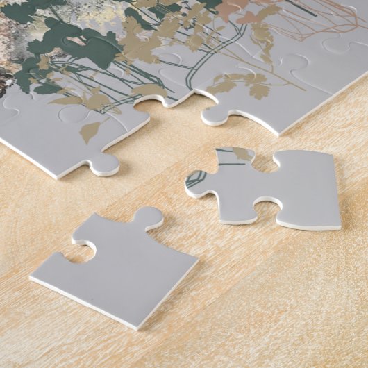 Waterverf Gray Wolf mama of papa & Cub Legpuzzel (Zijkant)