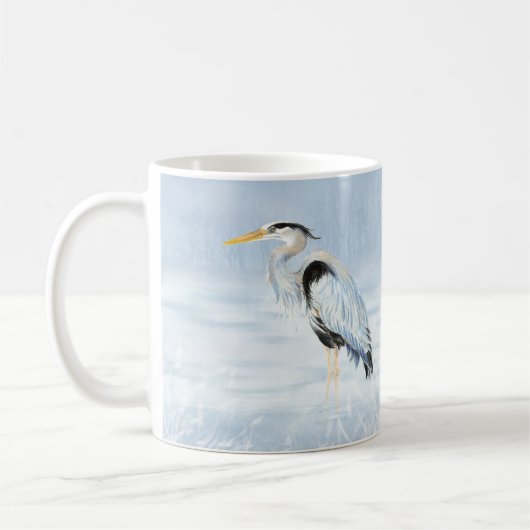 Waterverf Great Blue Heron Bird Koffiemok (Links)