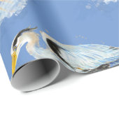Waterverf Great Blue Heron Bird Natuur Pattern Cadeaupapier (Rol Hoek)