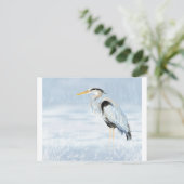 Waterverf Great Blue Heron Bird natuur wildlife Briefkaart (Staand voorkant)