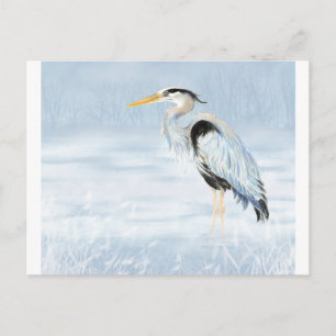 Waterverf Great Blue Heron Bird natuur wildlife Briefkaart
