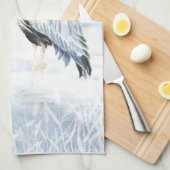 Waterverf Great Blue Heron Bird Theedoek (Quarter Fold)