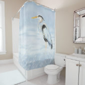 Waterverf - Great Blue Heron Bird Wildlife Art Douchegordijn (In situ)