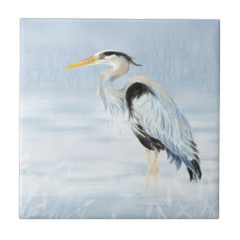 Waterverf - Great Blue Heron Bird Wildlife Art Tegeltje