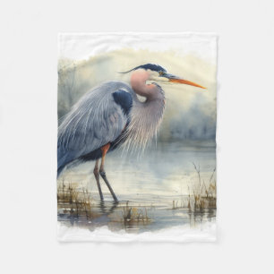 Waterverf Great Blue Heron Bird Wildlife Natuur Fleece Deken