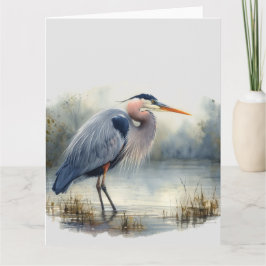 Waterverf Great Blue Heron Bird Wildlife Natuur Kaart