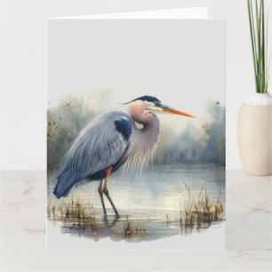 Waterverf Great Blue Heron Bird Wildlife Natuur Kaart