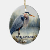 Waterverf Great Blue Heron Bird Wildlife Natuur Keramisch Ornament (Rechts)