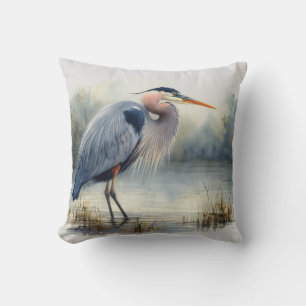 Waterverf Great Blue Heron Bird Wildlife Natuur Kussen