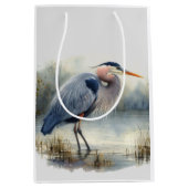 Waterverf Great Blue Heron Bird Wildlife Natuur Medium Cadeauzakje (Voorkant)