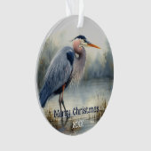 Waterverf Great Blue Heron Bird Wildlife Natuur Ornament (voorkant)