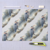 Waterverf Great Blue Heron Bird Wildlife Natuur Tissuepapier (Craft)