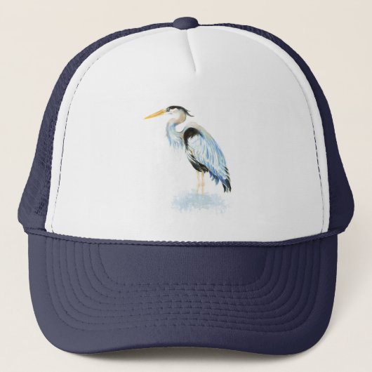 Waterverf Great Blue Heron Bird Wildlife Natuur Trucker Pet (Voorkant)