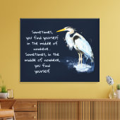 Waterverf Great Blue Heron Inspirerend Quote Canvas Afdruk (Insitu (Woonkamer))