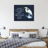 Waterverf Great Blue Heron Inspirerend Quote Canvas Afdruk (Insitu (Slaapkamer))