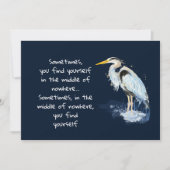 Waterverf Great Blue Heron Inspirerend Quote Feestdagenkaart (Voorkant)
