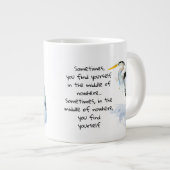 Waterverf Great Blue Heron Inspirerend Quote Grote Koffiekop (Voorkant rechts)