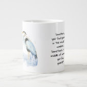 Waterverf Great Blue Heron Inspirerend Quote Grote Koffiekop (Voorkant)