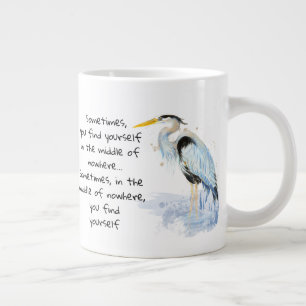Waterverf Great Blue Heron Inspirerend Quote Grote Koffiekop