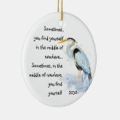 Waterverf Great Blue Heron Inspirerend Quote Keramisch Ornament (Rechts)