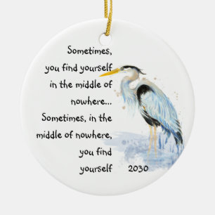 Waterverf Great Blue Heron Inspirerend Quote Keramisch Ornament