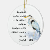 Waterverf Great Blue Heron Inspirerend Quote Keramisch Ornament (Links)