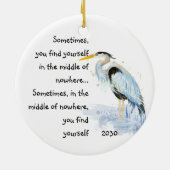 Waterverf Great Blue Heron Inspirerend Quote Keramisch Ornament (Achterkant)