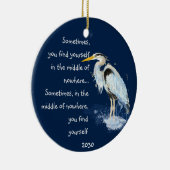 Waterverf Great Blue Heron Inspirerend Quote Keramisch Ornament (Rechts)