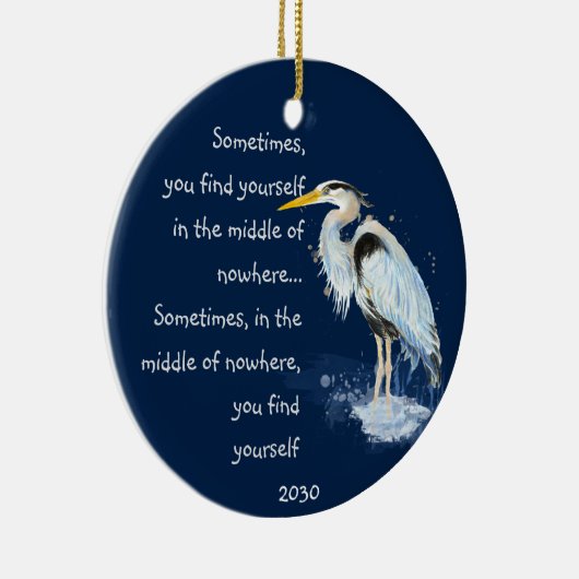 Waterverf Great Blue Heron Inspirerend Quote Keramisch Ornament (Rechts)