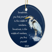 Waterverf Great Blue Heron Inspirerend Quote Keramisch Ornament (Links)