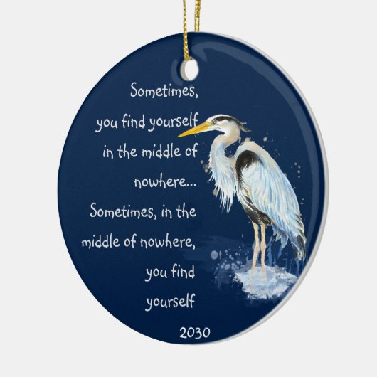 Waterverf Great Blue Heron Inspirerend Quote Keramisch Ornament (Links)